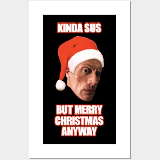 The rock eyebrow raise Sus Christmas meme Posters and Art